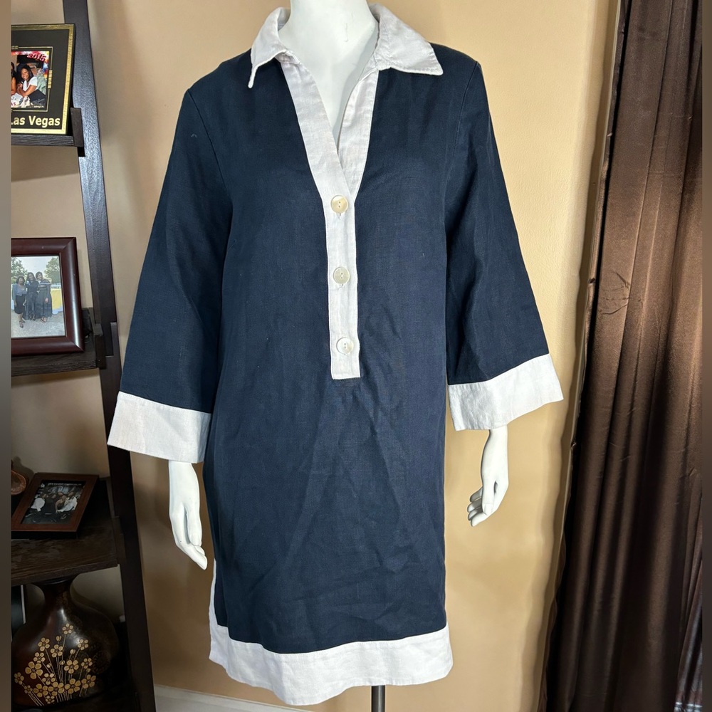 Tuckernuck Navy and White Dress